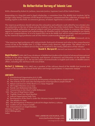 Law in the Middle East: Origin and Development of Islamic Law. With...