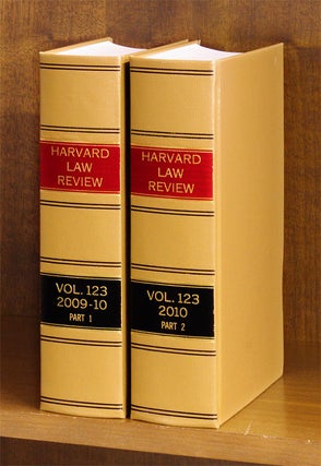 Item #57514 Harvard Law Review. Vol. 123 (2009-2010) Part 1-2, in 2 books. Harvard Law Review...
