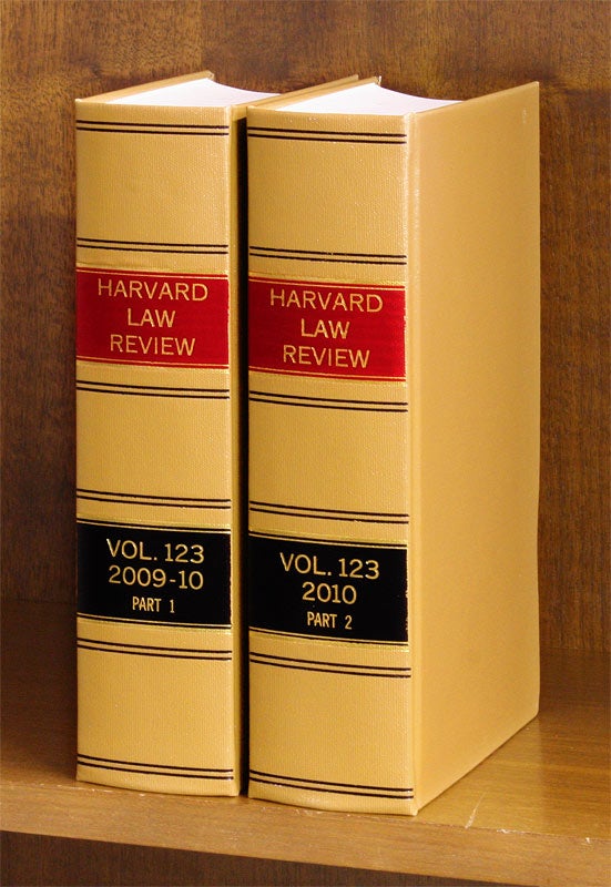 Item #57514 Harvard Law Review. Vol. 123 (2009-2010) Part 1-2, in 2 books. Harvard Law Review Association.