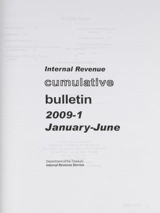 Internal Revenue Cumulative Bulletin. 2009-1 January-June