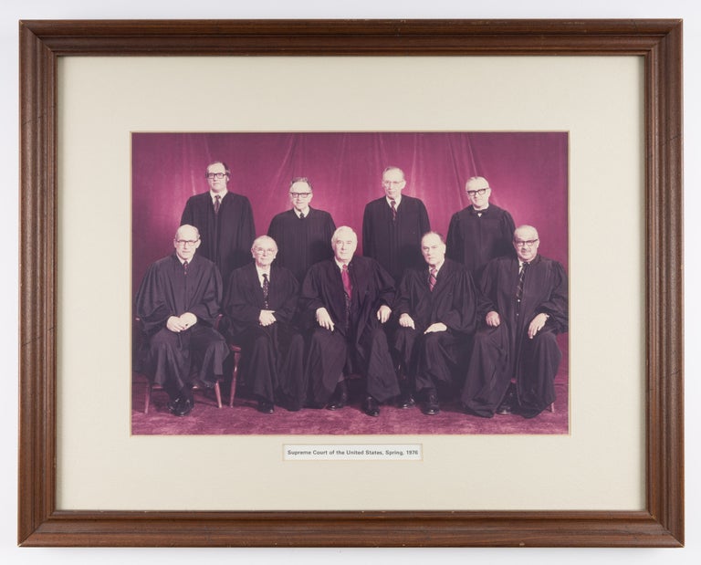 Item #57662 9-1/2" x 14" Color Group Portrait of the Burger Court, Spring, 1976. United States Supreme Court.
