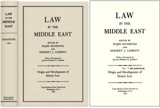Item #57877 Law in the Middle East: Origin and Development of Islamic Law. With. Majid Khadduri,...