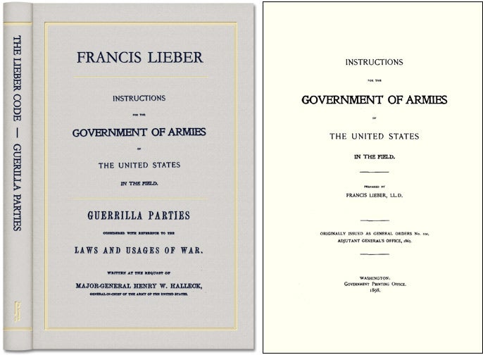Item #58063 Instructions for the Government of Armies of the United States. Francis: Steve Sheppard Lieber, new I.