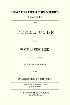 The Penal Code of the State of New York