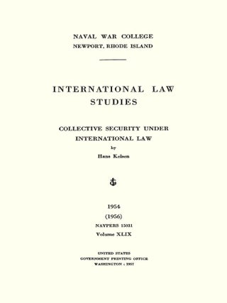 Collective Security Under International Law