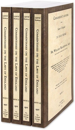 Item #58517 Commentaries on the Laws of England in Four Books, With Notes. Sir William...