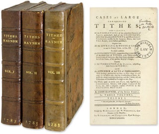 Item #58725 Cases at Large Concerning Tithes; Containing All the Resolutions. John Rayner