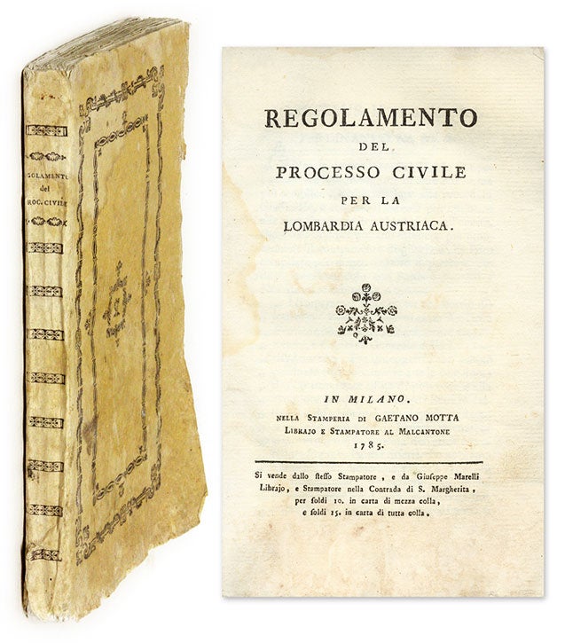 Item #58814 Regolamento del Processo Civile, Per la Lombardia Austriaca. Lombardy.