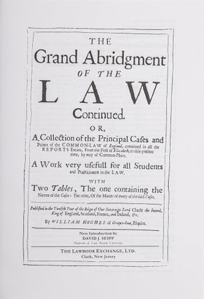 The Grand Abridgment of the Law Continued, Or, a Collection of the...