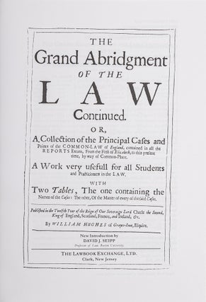 The Grand Abridgment of the Law Continued, Or, a Collection of the...