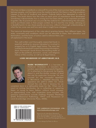 The History of the Law of Landlord and Tenant in England and Wales.