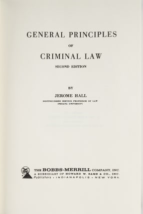 General Principles of Criminal Law. Second Edition.