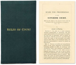Item #59535 Rules for Proceedings in the Superior Court. Made by the Judges of the. Connecticut...