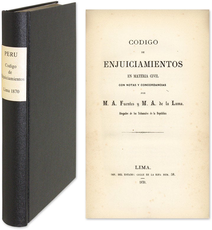 Item #59648 Codigo de Enjuiciamientos en Materia Civil con Notas. Miguel Antonio de la Lama.