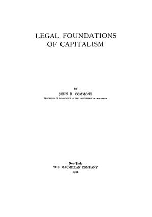 Legal Foundations of Capitalism