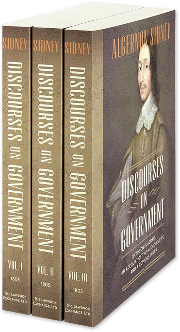 Item #59822 Discourses on Government. 1st American edition. 3 Vols. PAPERBACK. Algernon Sidney.