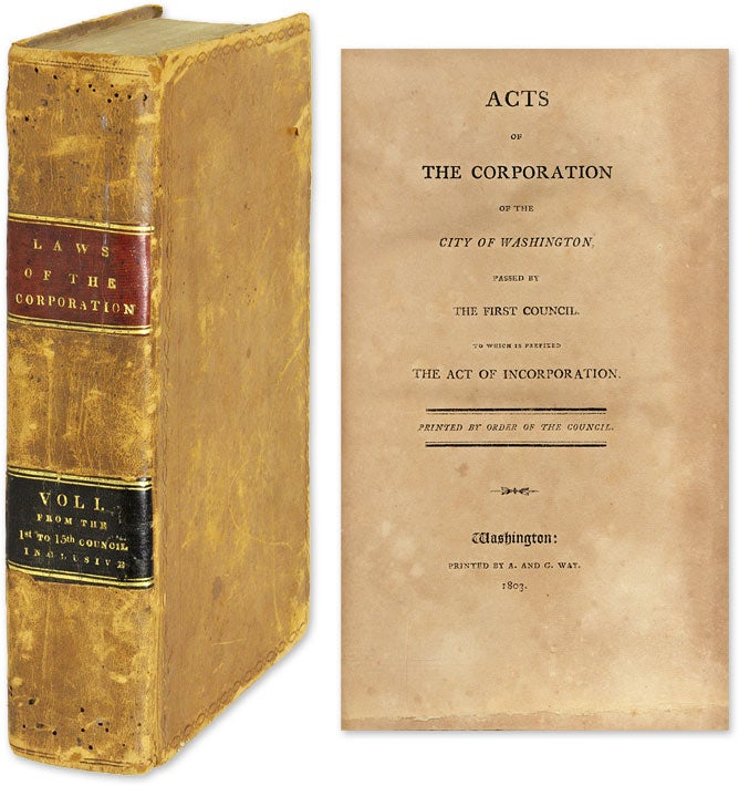 Item #60346 Volume of 15 Pamphlets on the Establishment and Conduct of the City. DC Washington.