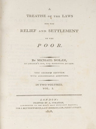 A Treatise of the Laws for the Relief & Settlement of the Poor 2 vols