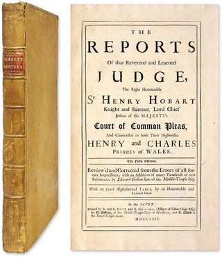 Item #60875 The Reports of that Reverend and Learned Judge, The Right. Henry Hobart, Reporter,...