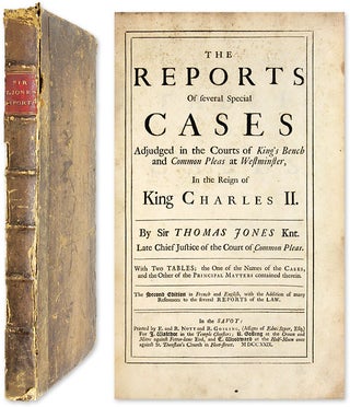 Item #60897 The Reports of Several Special Cases Adjudged in the Courts of. Sir Thomas Jones