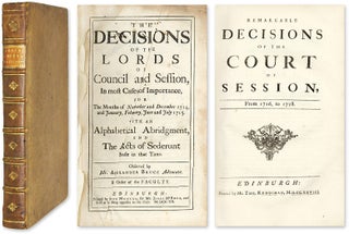 Item #60899 Remarkable Decisions Of The Court Of Session [and] The Decisions. Henry Home Kames, Lord