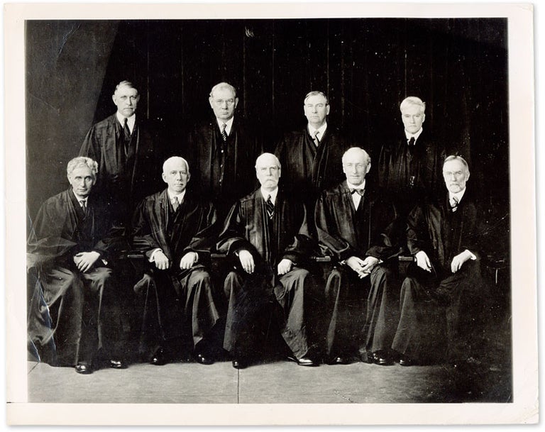 Item #60962 7" x 9" Black-and-White Portrait Photograph of the Hughes Court. United States. Press Photo Supreme Court.
