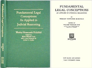 Item #61414 Fundamental Legal Conceptions as Applied in Judicial Reasoning. Wesley Hohfeld,...