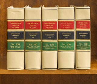 Item #61437 United States Statutes at Large. Volume 100, in 5 books (1986). United States...