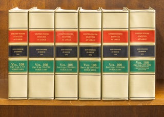 Item #61445 United States Statutes at Large Volume 108, in 6 books (1994). United States...