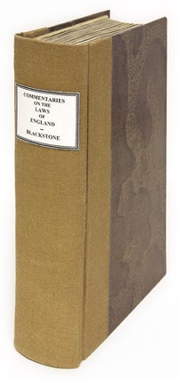 Item #61571 Commentaries on the Laws of England, In Four Books, Volume II Only. Sir William...