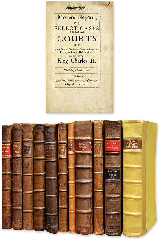 Item #62150 Modern Reports, Or Select Cases [12 Volumes in 11 Books, Complete]. Great Britain, Modern Reports.
