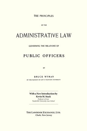 The Principles of the Administrative Law Governing the Relations of...