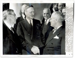 Item #62231 8" x 10-1/2" Black-and-White Press Photograph of Douglas and Truman. William O....