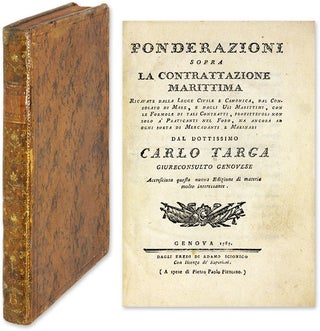 Item #62335 Ponderazioni Sopra la Contrattazione Marittima, Genoa, 1787. Carlo Targa