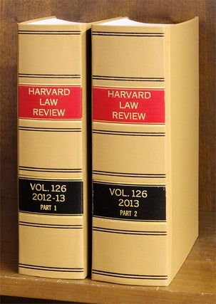Item #62401 Harvard Law Review. Vol. 126 (2012-2013) Part 1-2, in 2 books. Harvard Law Review...