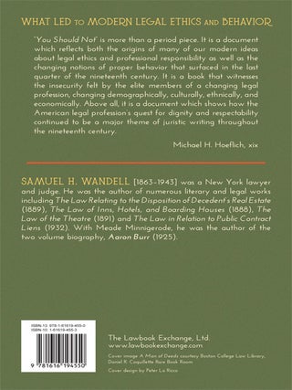 You Should Not. A Book for Lawyers Old and Young