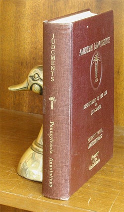 Item #62847 Pennsylvania Annotations to the Restatement of the Law Judgments. D. J. Farage,...
