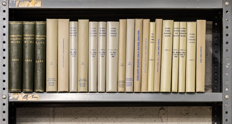 Item #63296 Internal Revenue Cumulative Bulletins. 21 Vols in the 1924-1953 range. U S. Treasury Department.