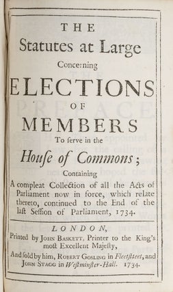 Item #63339 Orders and Resolutions of the Honourable House of Commons on. Great Britain, Election...