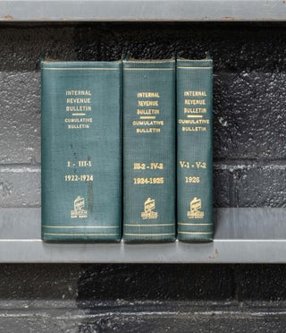 Item #63347 Internal Revenue Cumulative Bulletins. 1922 to 1926 in 3 volumes. U S. Treasury...