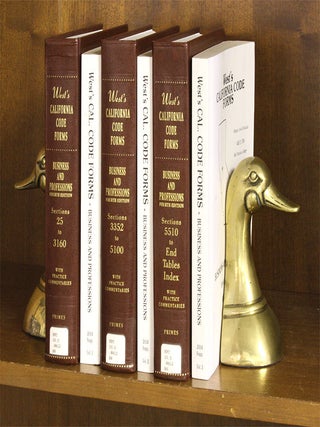 Item #63623 Business and Professions 4th (West's California Code Forms). 3 Vols. Thomson West