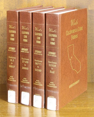 Item #63721 Government 4th (West's California Code Forms) 4 Vols. 2014 supps. Thomson West