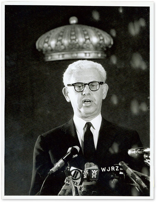 Item #64046 9" x 7" Black-and-White Press Portrait Photograph of Goldberg. Arthur J. Goldberg.
