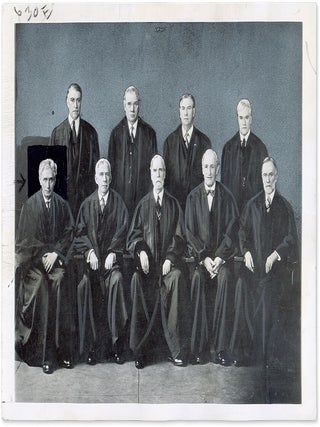 Item #64049 9" x 7" Black-and-White Press Portrait Photograph of the Hughes Court. United States...