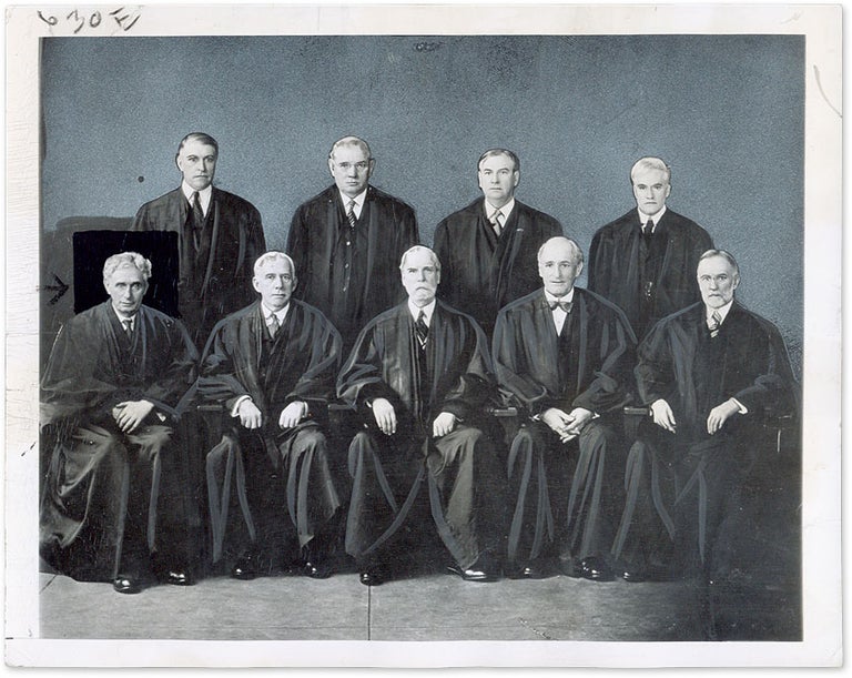 Item #64049 9" x 7" Black-and-White Press Portrait Photograph of the Hughes Court. United States Supreme Court.