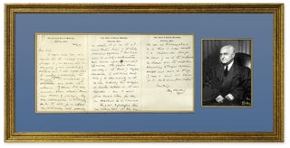 Item #64074 Autograph Letter, Signed, on Harvard Law School Letterhead. Framed. Manuscript, Felix...