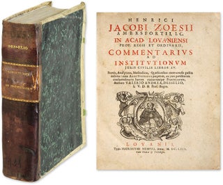 Item #64088 Commentarius ad Institutionum Juris Civilis Libros IV, Brevis. Hendrik Zoes, Valerius...