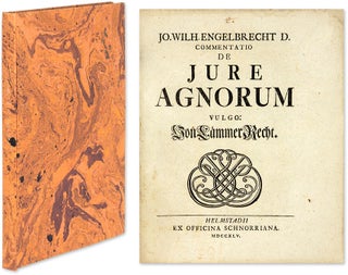 Item #64179 Commentatio de Jure Agnorum Vulgo, Von Lammer Recht. Johann Wilhelm Engelbrecht