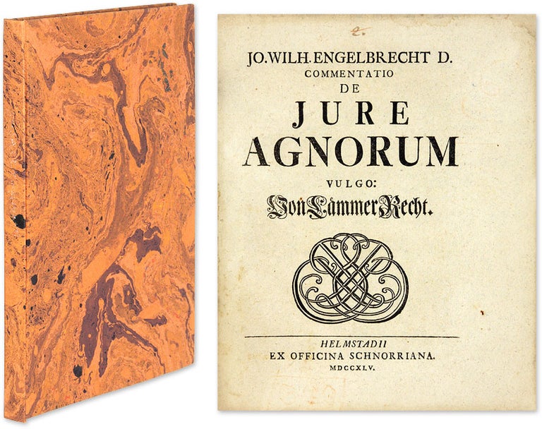 Item #64179 Commentatio de Jure Agnorum Vulgo, Von Lammer Recht. Johann Wilhelm Engelbrecht.