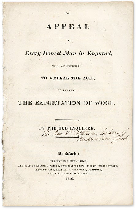 Item #64601 An Appeal to Every Honest Man in England, Upon an Attempt to Repeal. William Atkinson.